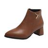 Autumn Winter New Edition Fashionable Versatile Women's Boots Zipper Short Women's Boots Elegant Simple Pointed Women's Shoes