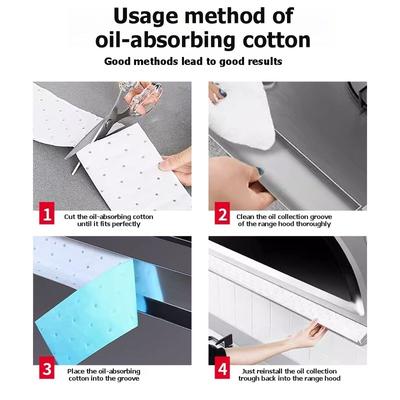For Range Hoods, 20Pcs Oil-Absorbing Cotton Strips, Oil-Proof Kitchen Mats, Oil Trays, Filter Boxes, Leak-Proof