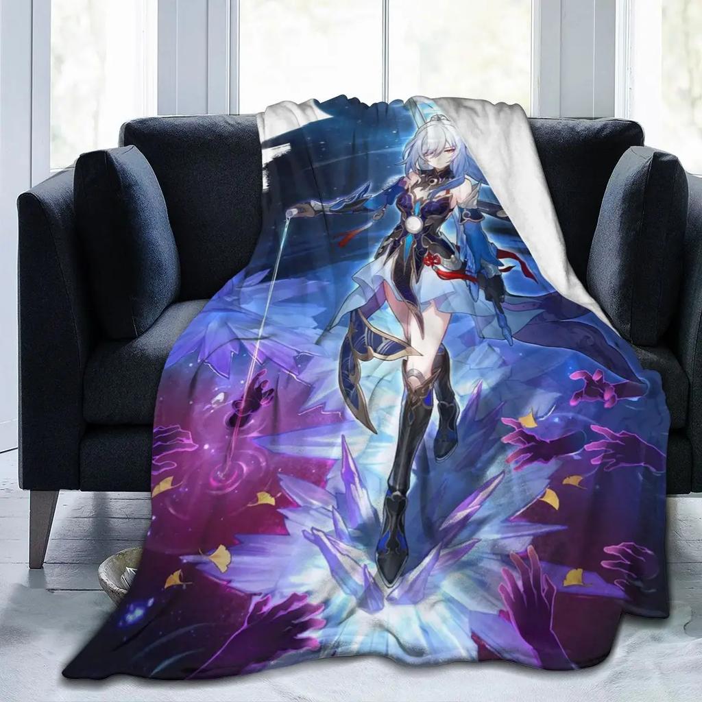 Anime Honkai Star Rail Acheron All Season Fleece Blanket Throw Ultra Soft Flannel Blanket Digital Printed Premium Fluffy Fleece