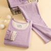 Women's Wool Silk Thermal Underwear Set - Round Neck Top & Bottoms