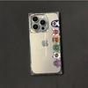 Clear Square Back Tube Case Protection For iPhone 16 ProMax 11 12 14 Pro Max 15 Plus 13 Row of Plush Toys Pattern