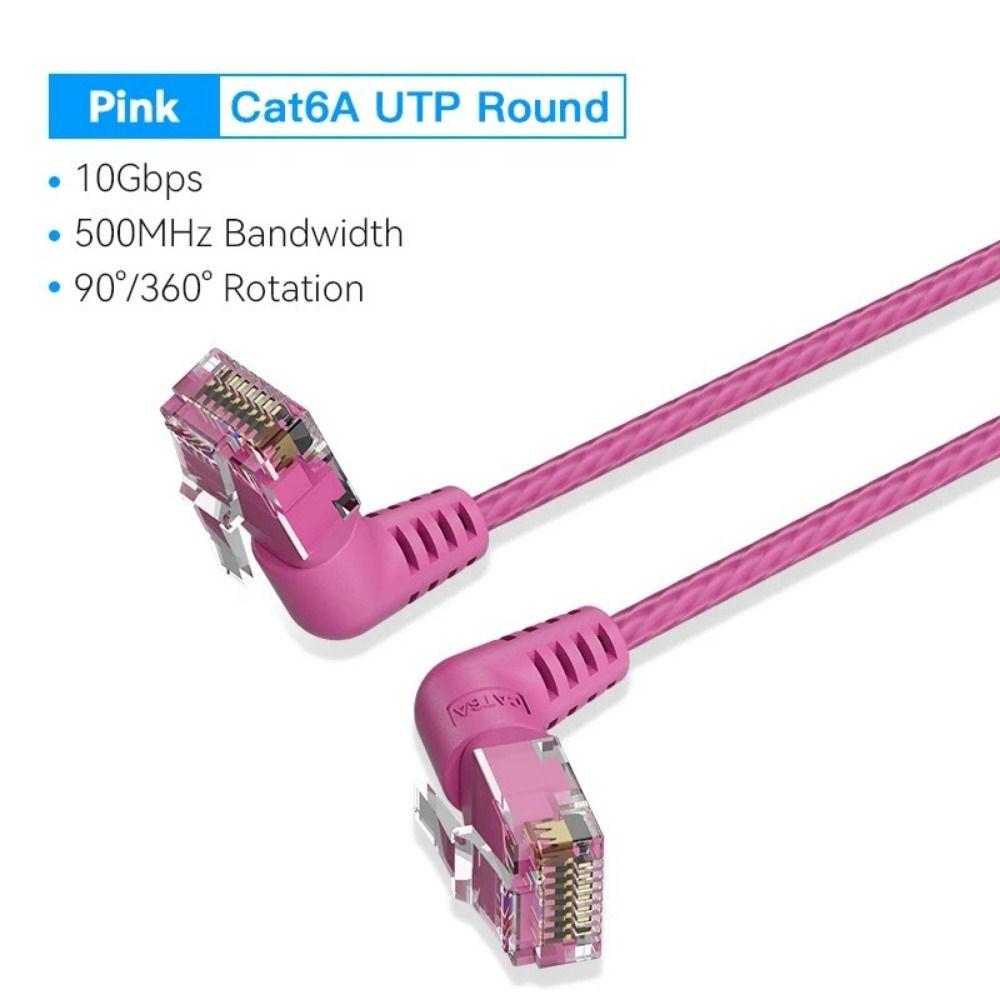 Double Elbow Cat6A Ethernet Patch Cable Slim Cable Cat6 Internet Cable  For Computer Router Laptop