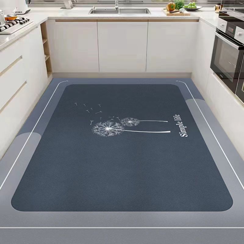 Modern Simple Kitchen Floor Mat Household Dirt-Resistant Wear-Resistant Oil-Absorbing Diatom Mud Floor Mat Non-Slip Water-Absorbing Easy To Take Care