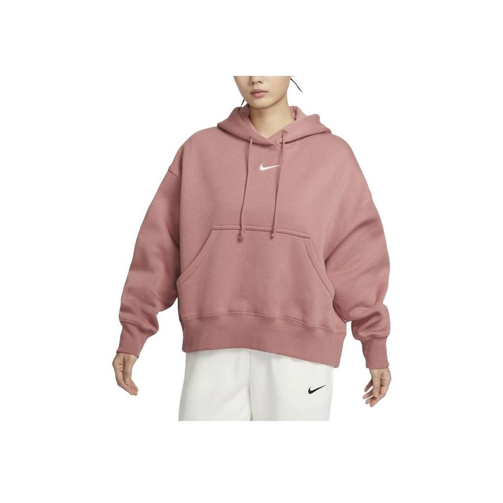 Nike Mode Pullover Langarm Cropped Sweatshirt Damen Tops Lotus-Pink DQ5859-634