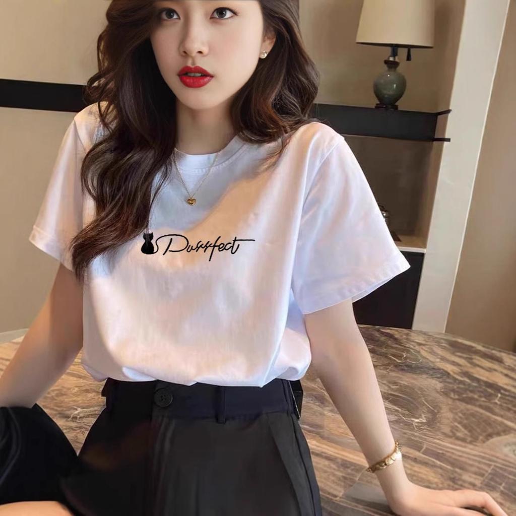 American Retro Short-sleeved T-shirt Women's Pure Cotton Top Trendy New Spring and Summer Loose and Thin Versatile Bottoming Shirt