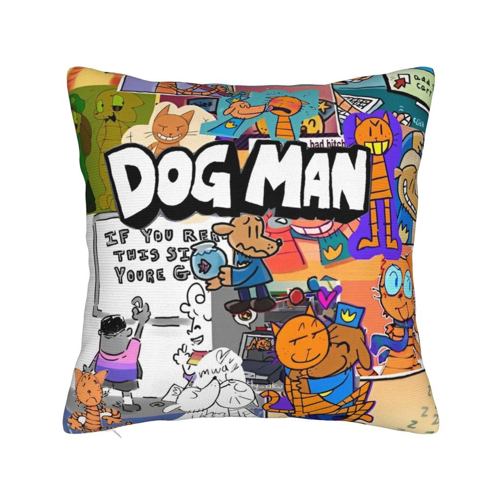 Dog Man Comic Pillow Cover Accessories Printing Cushion Cover Decor  Pillow Case Cover Seat Multiple Sizes