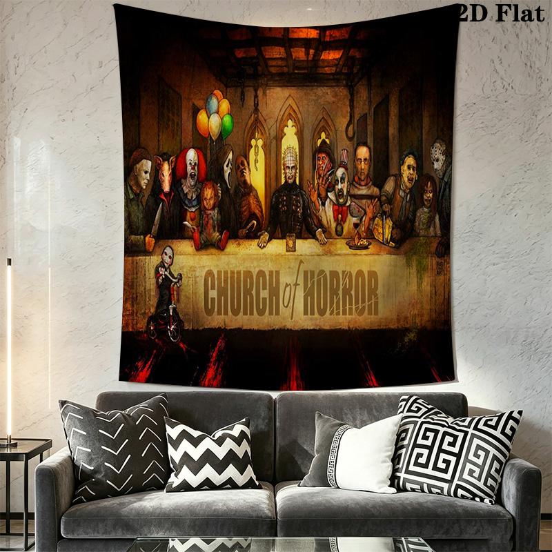 Trick R Treat Halloween Poster Tapestry Background Cloth Wallmounted Soft Atmospheric Background Cloth Background Wall Hanging Cloth