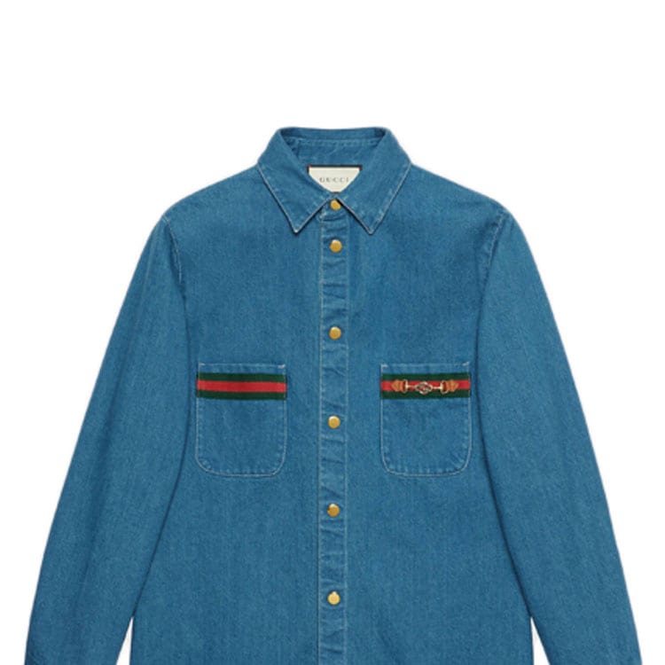 Web-Detail Langarm-Jeanshemd 626480-XDBCG-4447
