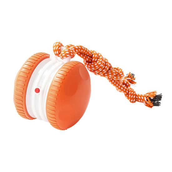 Turlająca się zabawka dla psa 2 ustawienia prędkości Automatycznie turlająca się zabawka dla zwierząt domowych Elektryczna interaktywna zabawka dla psa Piłka ze sznurkiem dla małych średnich psów kotów Zabawa Ulga w nudzie