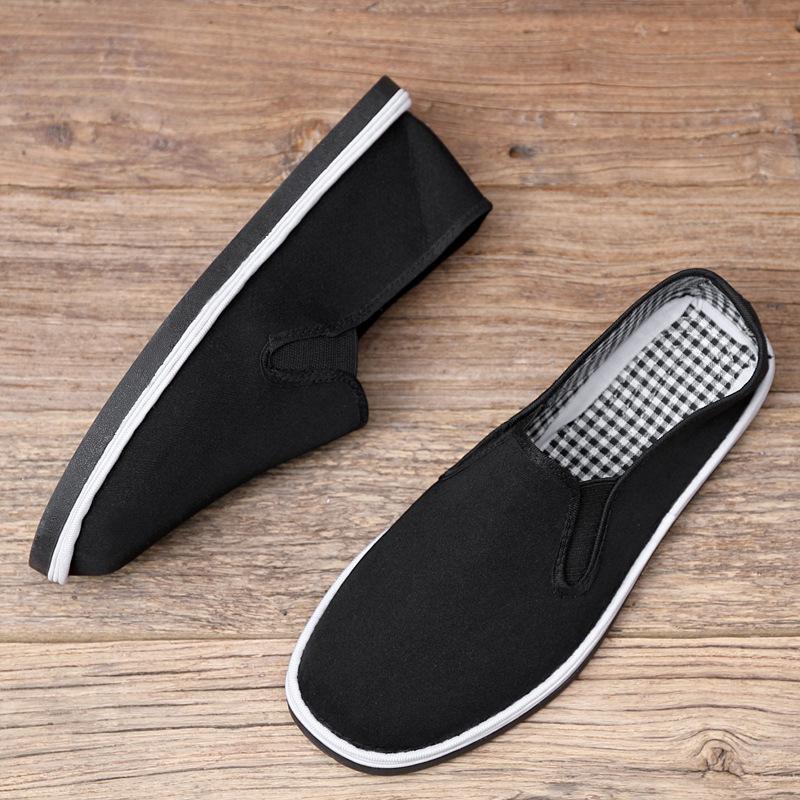 Stoffschuhe Bequeme schwarze Stoffschuhe für Herren Handgefertigte Trainingsschuhe Freizeitschuhe Traditionelle schwarze Stoffschuhe