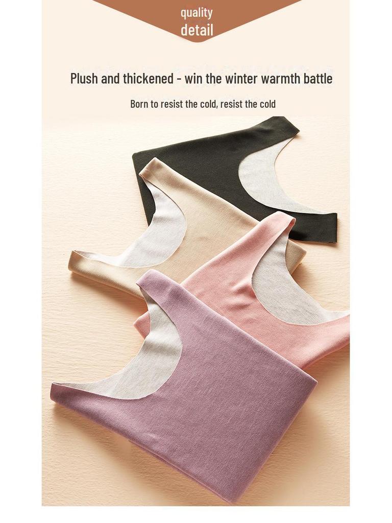 Damen Seide Kaschmir Nahtloses Warmes Unterhemd - Slim Fit Rundhals Unterwäsche