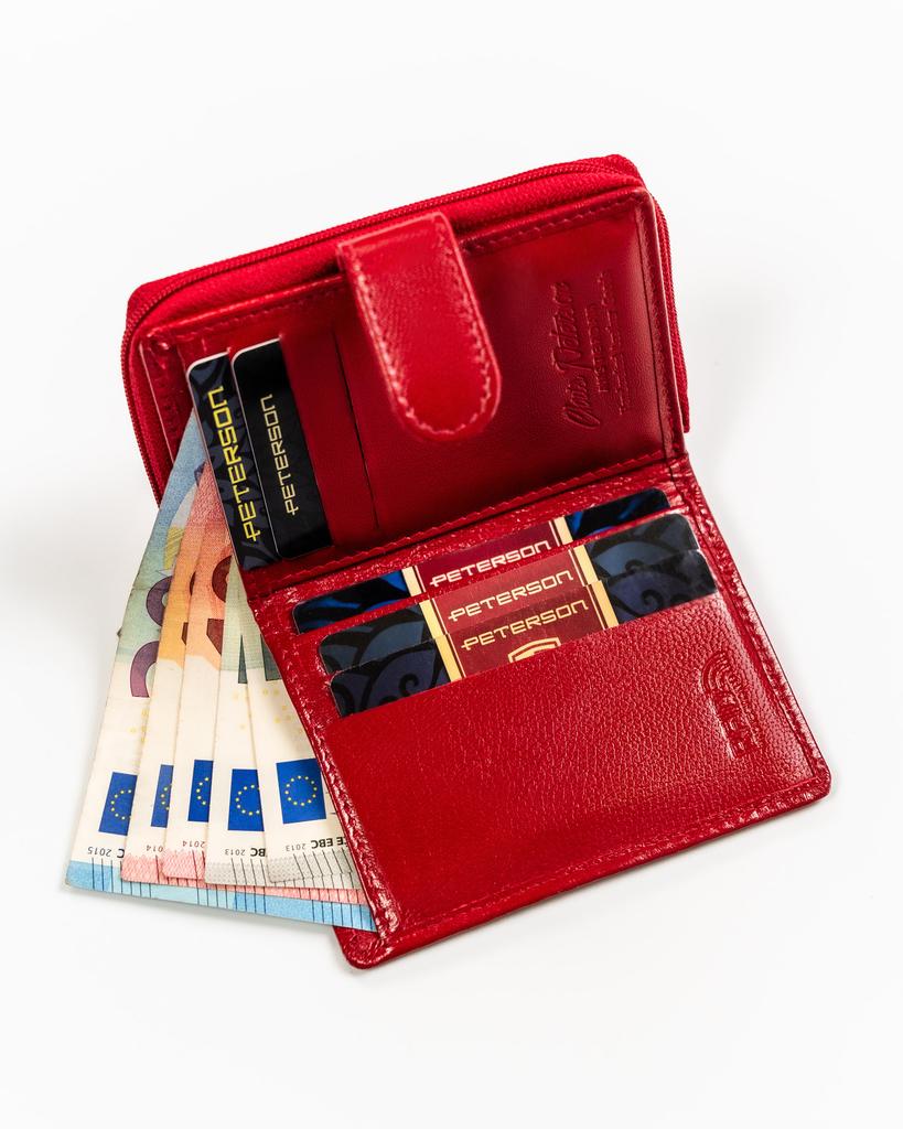 Peterson Leather Wallet PTN RD-46-GCL-3175 Red