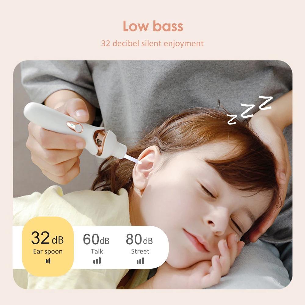 Luminous Electric Suction Ear Spoon Rechargeable Safe Ear Wax Picker Led Light Ear Cleaner Wax Removal Tool for Children Adults
