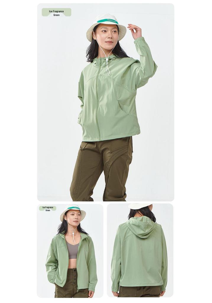 Women's Summer Outdoor Hooded Jacket - Cooling, UV-Resistant, Breathable, Loose-Fit Windbreaker for Sun Protection
