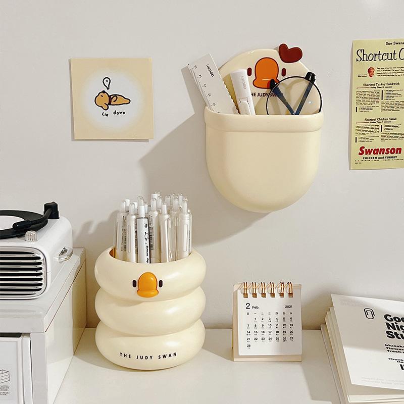 DIY Desktop Pen Holders Container Cute Stationery Organizer Cosmetic Brush Storage Box Makeup Tool Rack Office Pen Stand Utensil