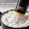 Pink Woolf Boar Shaving Brush for Men | 25mm Knot, BLACK ACRYLIC HANDLE | Creates Thick Lather & Gently Exfoliates for a Smooth Shave | Gift for Men