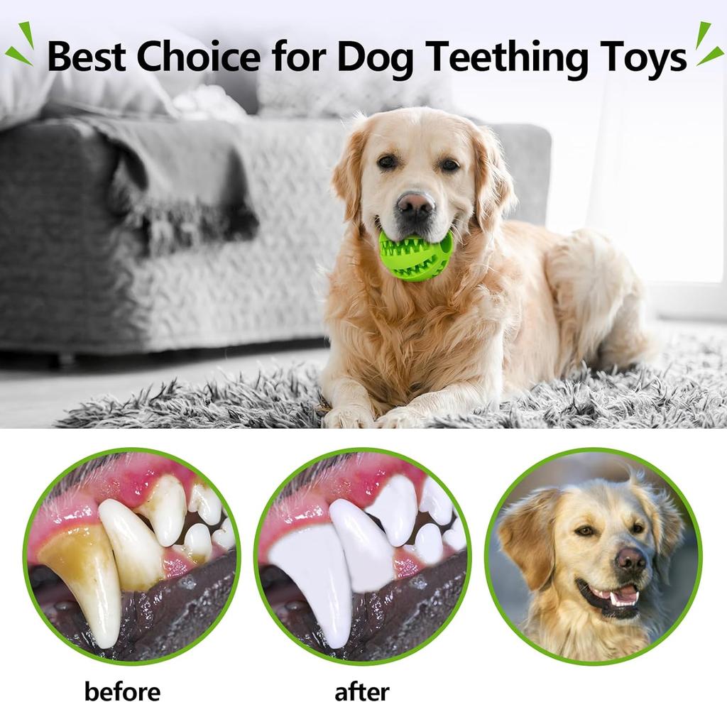 Puppy Teething Chew Clean Toy Balls Interactive Dog Treat Dispensing Ball Rubber Small Pet Enrichment Brain Stimulating Games