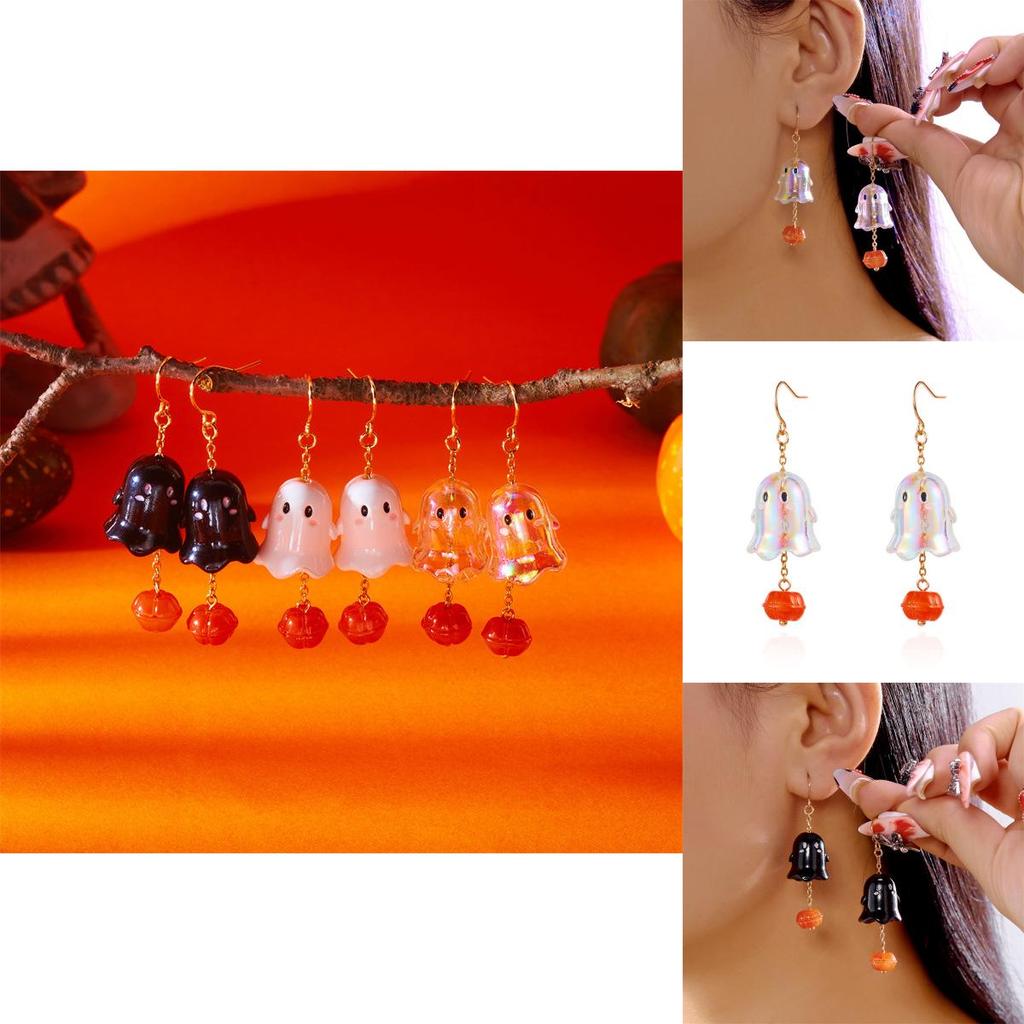 Halloween Pumpkin Ghost Earrings With Alloy Dangle For Parties And Cosplay