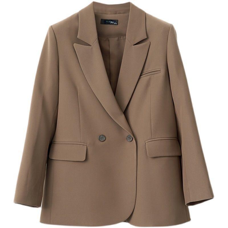 Nouă haină neagră și blazere în stil britanic pentru femei, nasturi de modă, haine largi