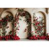 Valentine's Day Photography Backdrop White Arch Red Roses Love Heart Wedding Party Room Decor Girls Portrait Photo Background