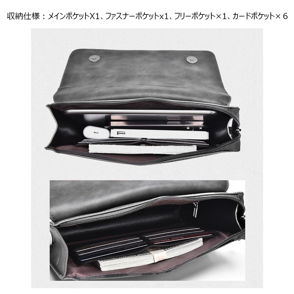 Leather Mini Second Bag Clutch Bag Small iPad Mini Storage Thick Leather Hand Strap Included Holds 6 Cards Handheld Wedding Formal Business Ceremonial