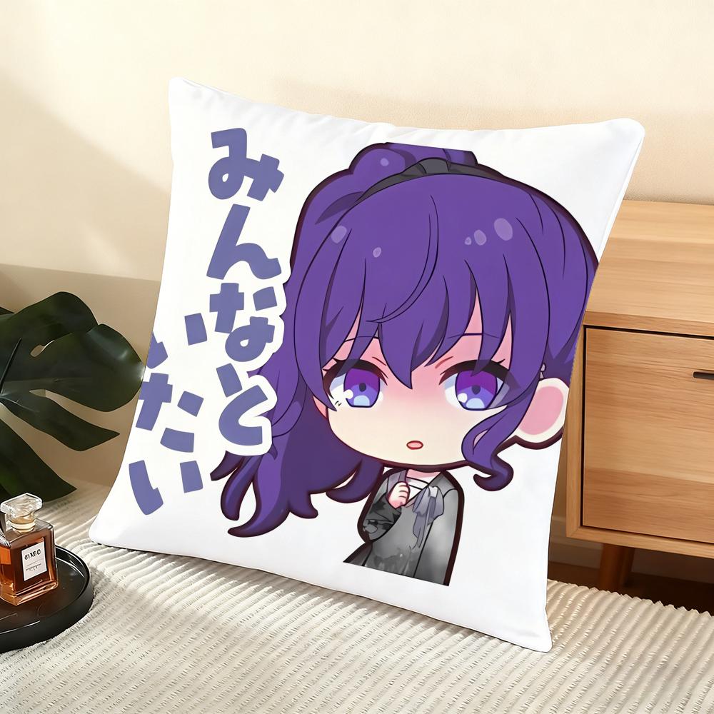 A-Asahina Mafuyu Chibi Cushion Cover Soft Short Plush Pillow Cover Smooth Cozy Texture Aesthetic Cushion Case Home Decor
