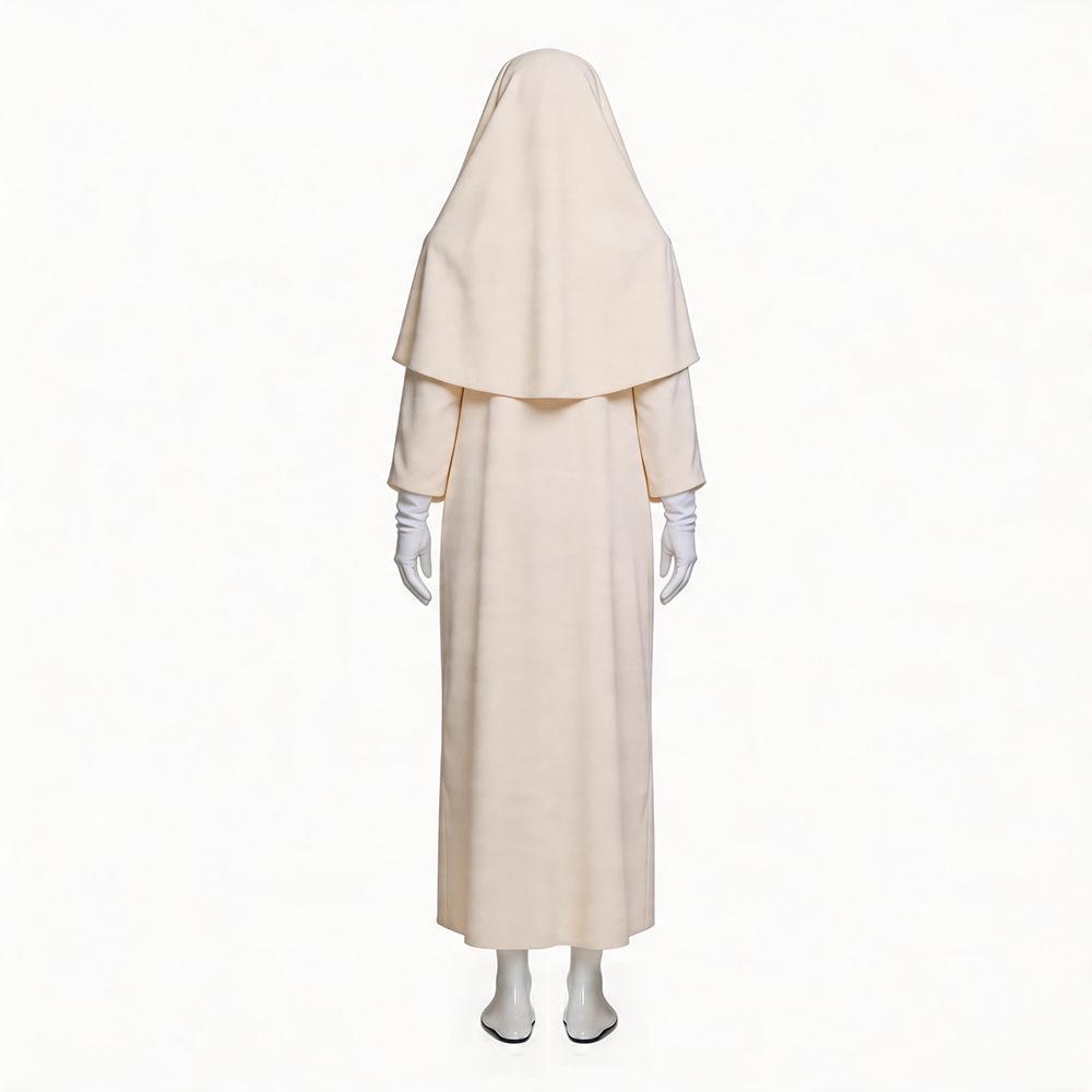 Nun Cosplay Costume Off-White Role Play Outfit Halloween The Conjuring COS Suit