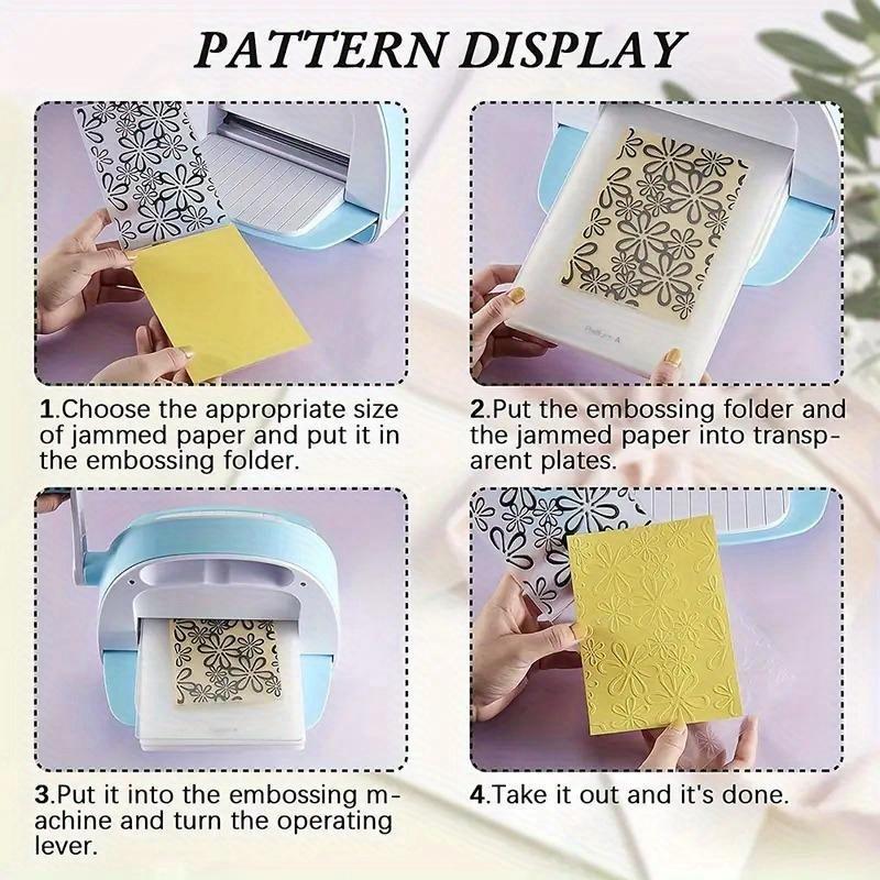 1Pc Embossing Folder Flowers Pattern Plastic Embossing Folder Machine Template for Card Making Scrapbook Paper Album Craft DIY
