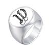 Vnox Personalized Retro Initials Signet Ring for Men, 20mm Wide Band Rings Stainless Steel Letters Custom Jewelry Gifts for Him