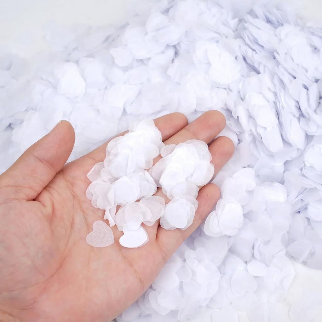 10000pcs Tissue Papers Biodegradable White Heart Confetti Birthday Baby Shower/Party/Wedding/throwing Supplies