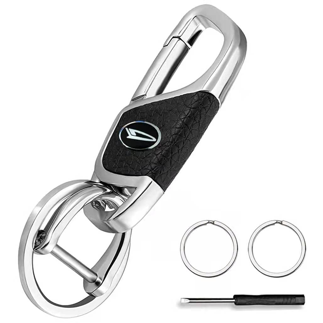 

[Fengya] Daihatsu Car Keychain Key Ring Carabiner Hook Leather Genuine Leather Key Chain Family Gift Unisex Durable Metal