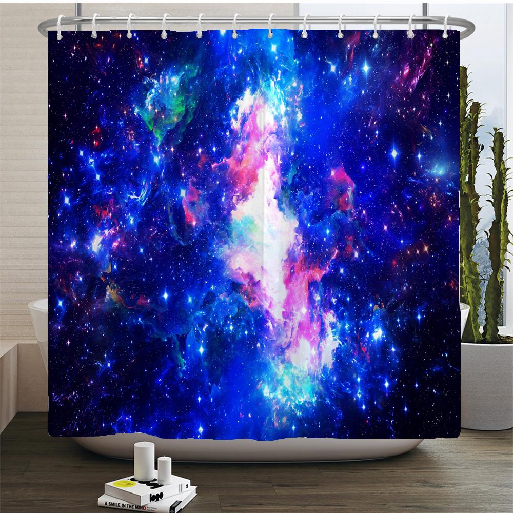 Spazio dei Sogni Galassia Stellata Universo Telo Doccia Impermeabile in Poliestere con Ganci per Vasca da Bagno Schermi Bagno Decorazione Tessuto da Parete