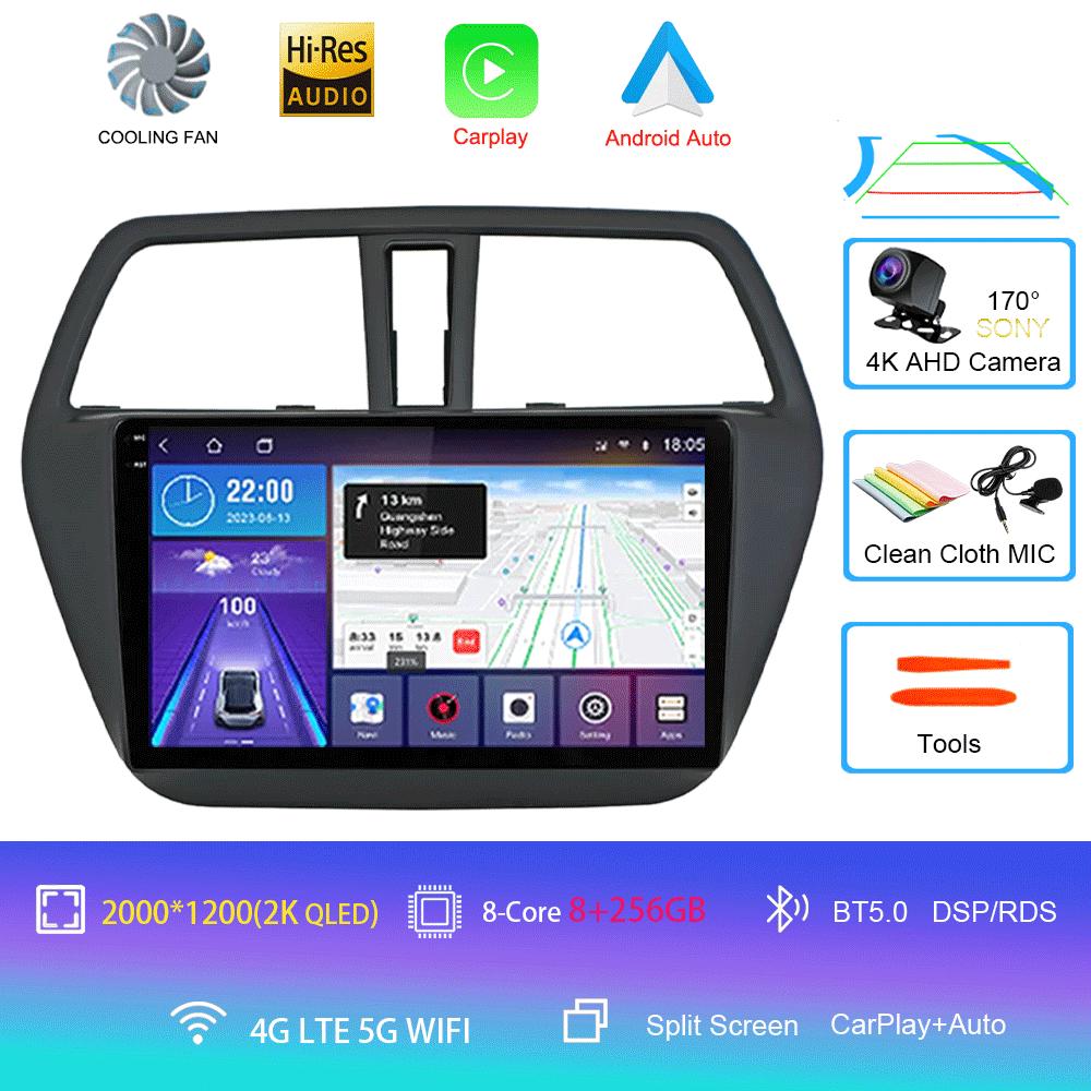 Android 14 Carplay Auto WIFI+4G Car Radio For Suzuki SX4-CROSS 2014-2017 Multimedia Video Player Navigation GPS Stereo Head Unit