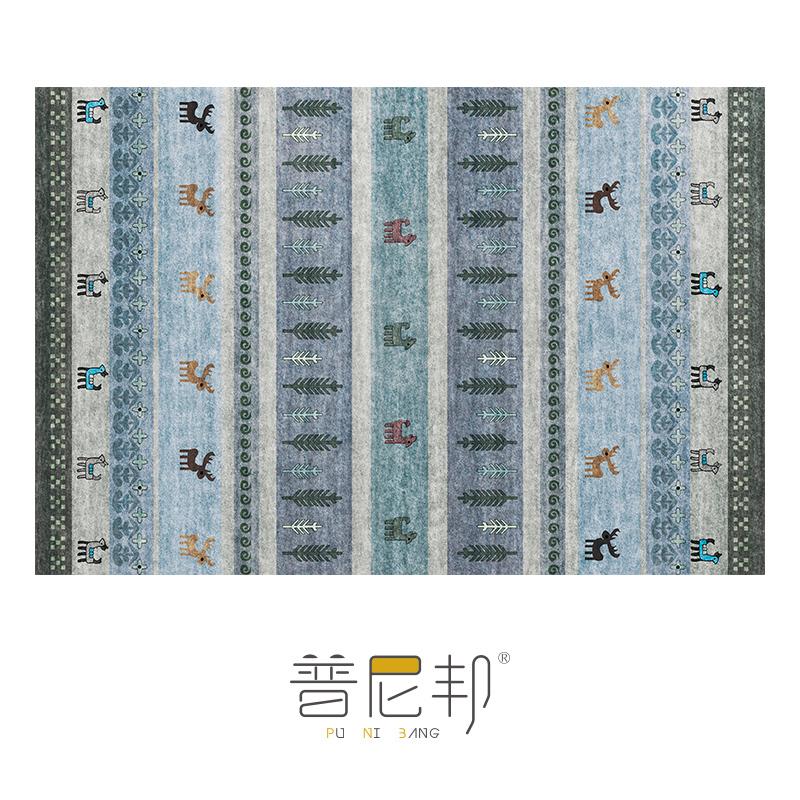 American Moroccan Bedroom Decor Bedside Carpet Washable Carpets for Living Room Nordic Ethnic Lounge Rug Soft Non-slip Floor Mat