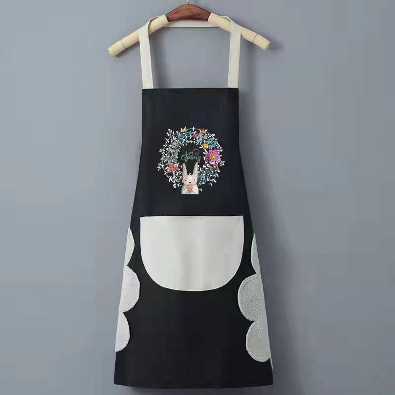 Waterproof Oil-Proof PVC Kitchen Apron with Wipe Hands Feature