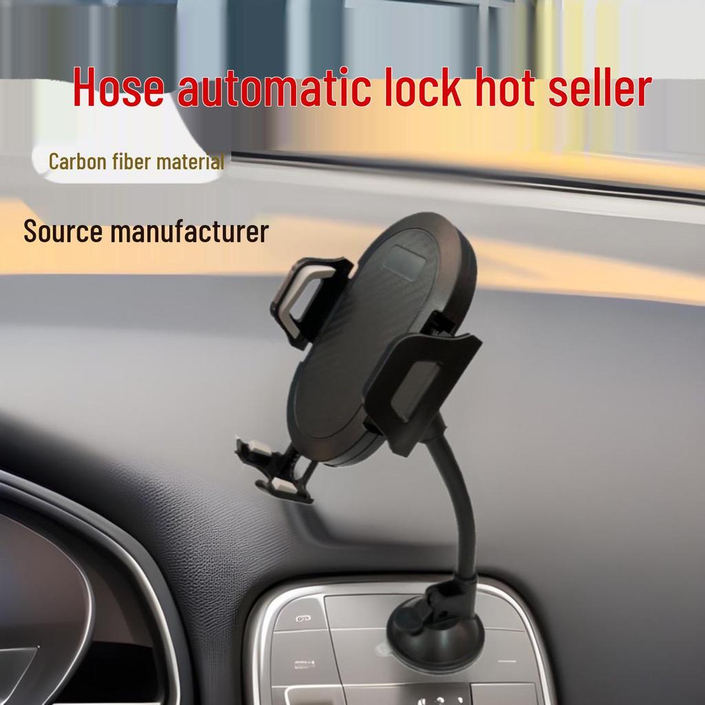Flexible Gooseneck Car Phone Holder with Suction Cup and Automatic Lock