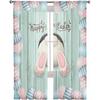 Easter Bunny Tail Wood Curtain Colorful Eggs Happy Transparent Voile Curtains Living Dining Room Bedroom Drapes Light Filtering For Sleeping Area