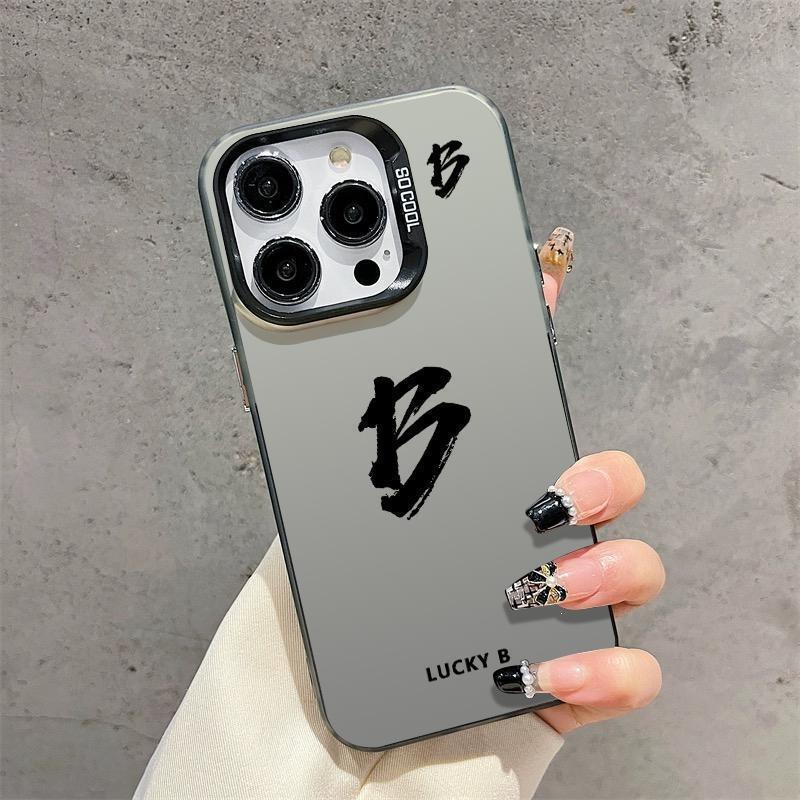 Simple lucky letter couple mobile phone case Apple 15Pro mobile phone case 14ProMax/13/12/11 personality 8