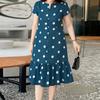 ZANZEA Women Casual V-Neck Short Sleeve Summer Polka Dot Print Dress