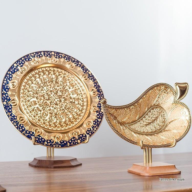 Solid Wood Plate Stand & Porcelain Holder Display Rack for Ornaments, Puer Tea Cakes