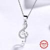 Collar de plata pura S925 con puntuación alta para mujer con símbolos musicales incrustados de diamantes, cadena artística para la clavícula, accesorios de diseño de nicho
