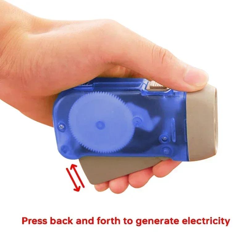 Outdoor Hand Pressing Dynamo Crank Power Flashlight Camping Supplies Hand Crank Charger Camping Light  Portable LED Flashlight