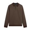 Mens Jacquard Long-Sleeved Polo Shirt