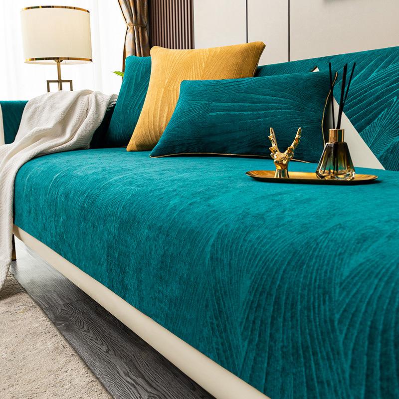 

Доступный роскошный стиль, элитная диванная подушка, нескользящая универсальная белая подушка из синели для четырех сезонов, современный кожаный чехол, ткань 50*60cm