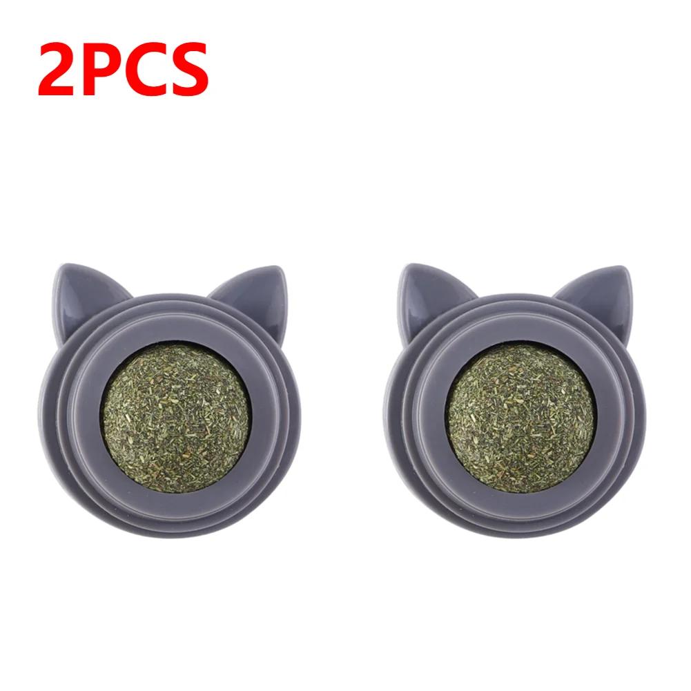 1-3pcs Pet Catnip Toys Wall Ball Licking Snacks Safety Healthy Rotatable Lick Ball Toys Teeth Cleaning for Cats of All Breeds