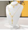 Vietnamese Sand Gold Bracelet & Crushed Ice Gourd Tassel Necklace Set - Ethnic Style Women's High-End Imitation Gold Jewelry