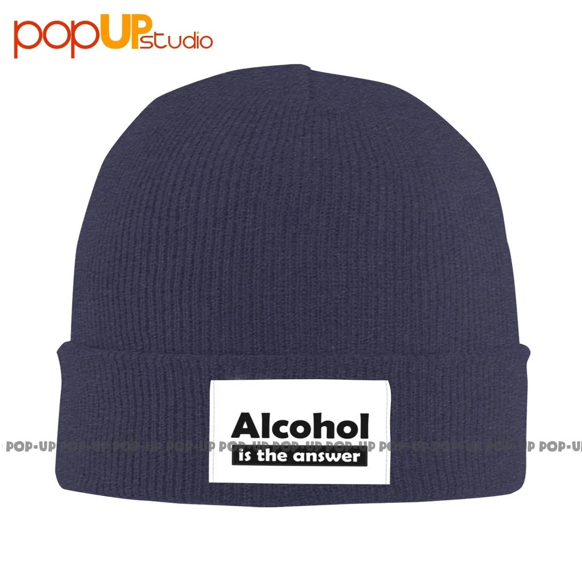 Alcohol Is The Answer Knitted Hat Beanies Cap One Size