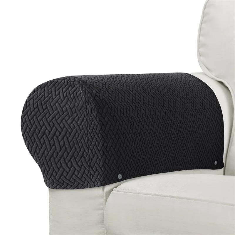 2 Stück/Set Staubdichte Sofasesselbezüge Waschbare Abnehmbare Armlehnenbezüge für Stühle Elastische Haus-Sofa-Armschutzbezüge