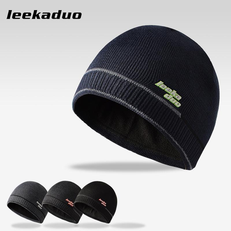 Two-color wool hat, piled and thickened thermal men's knitted hat Outdoor leisure sports hat Mountaineering hat