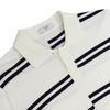 IKALOOK Viscose Stripe Collared Short Sleeve Knit Stee143